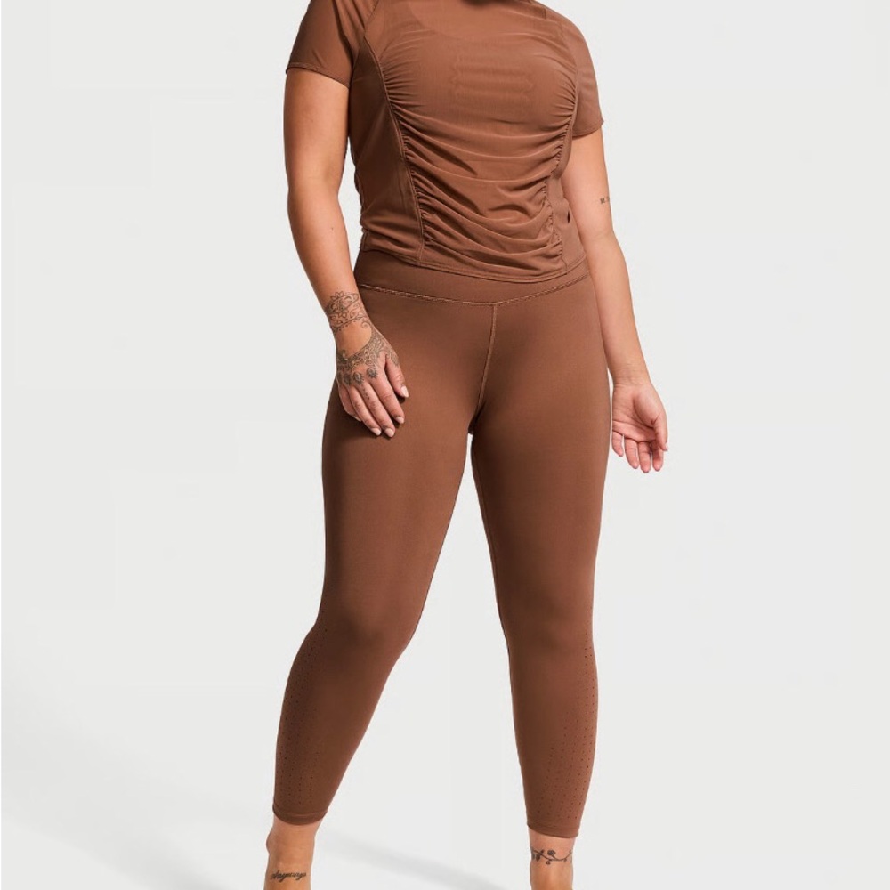 High-Waist Seamless Leggings - Brown - Picture 2 of 8